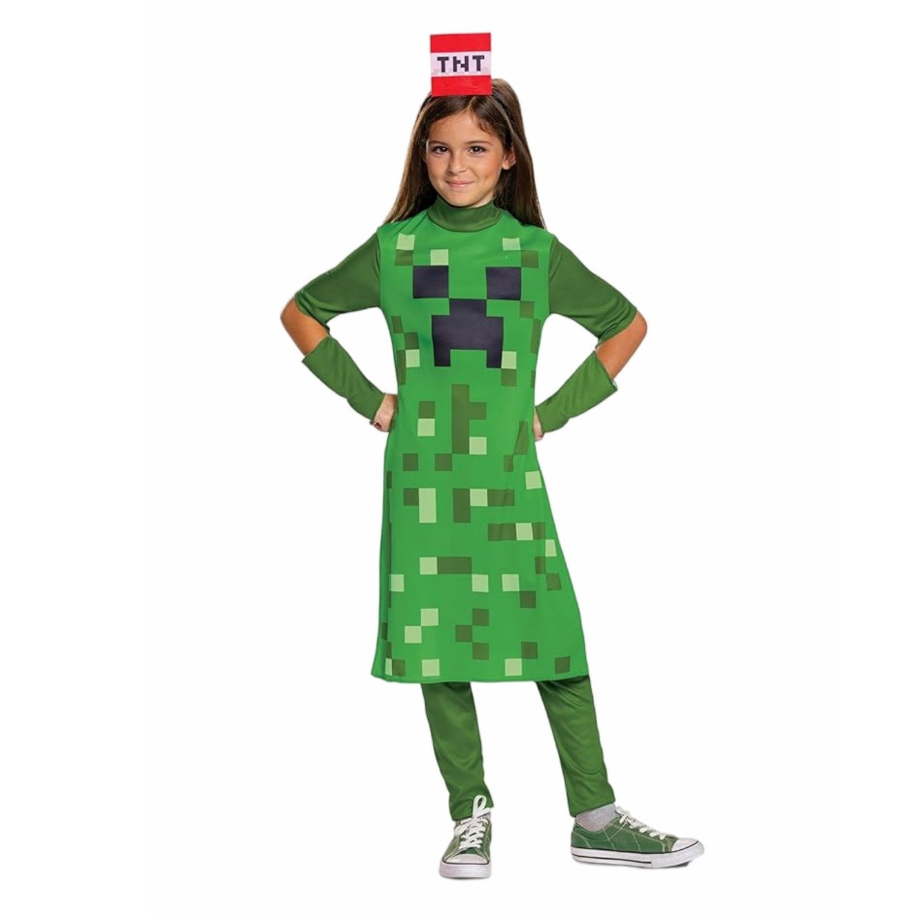Party Games Minecraft - Creeper Girl Klassiek kinderkostuum Spel Cosplaykostuums