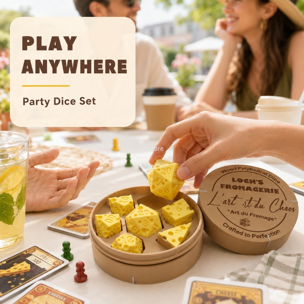 Party Games Classic - Kaasvorm dobbelstenendoos ornament onregelmatig D4 D20