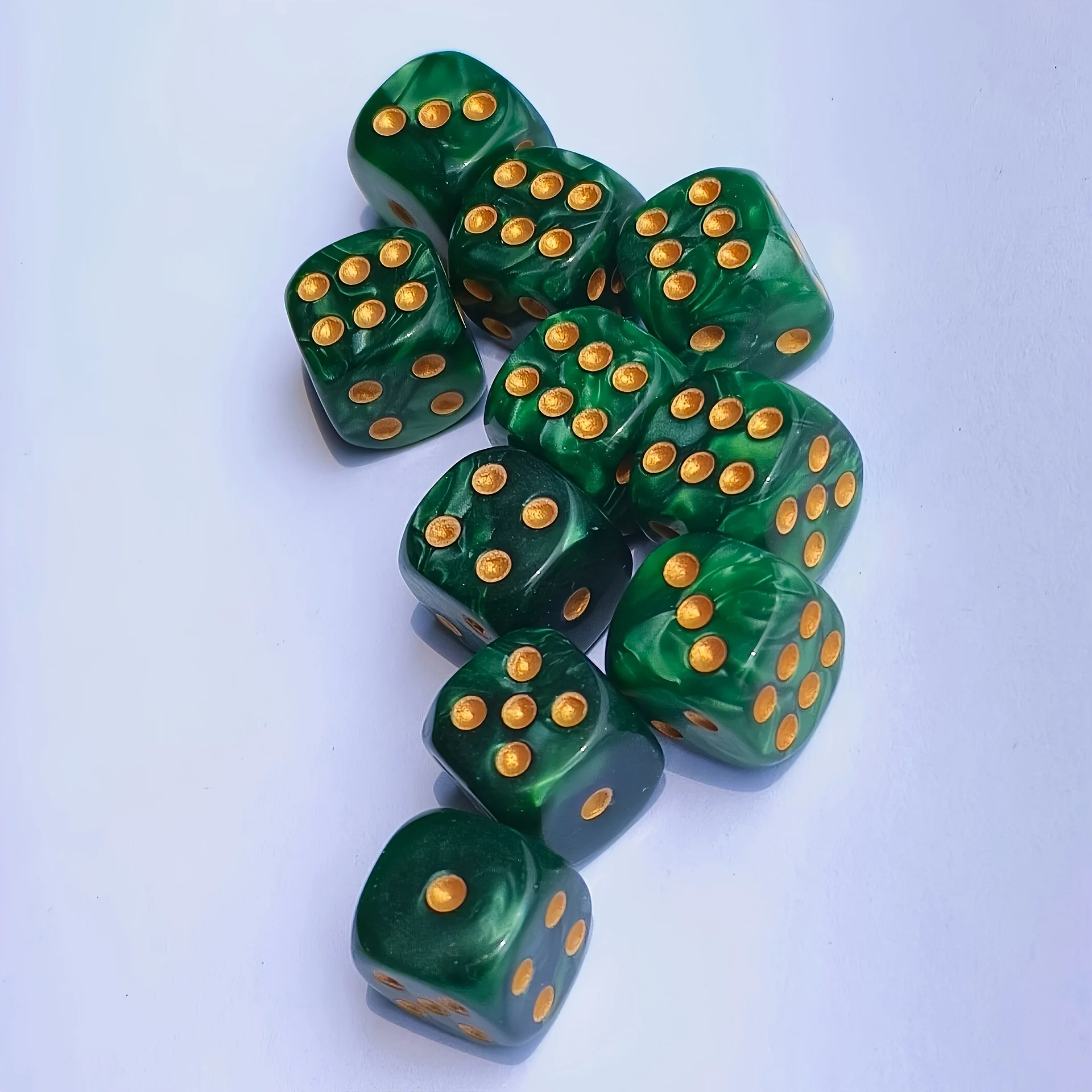 Party Games Board Game - 10 stuks 12mm Pearl Swirl D6