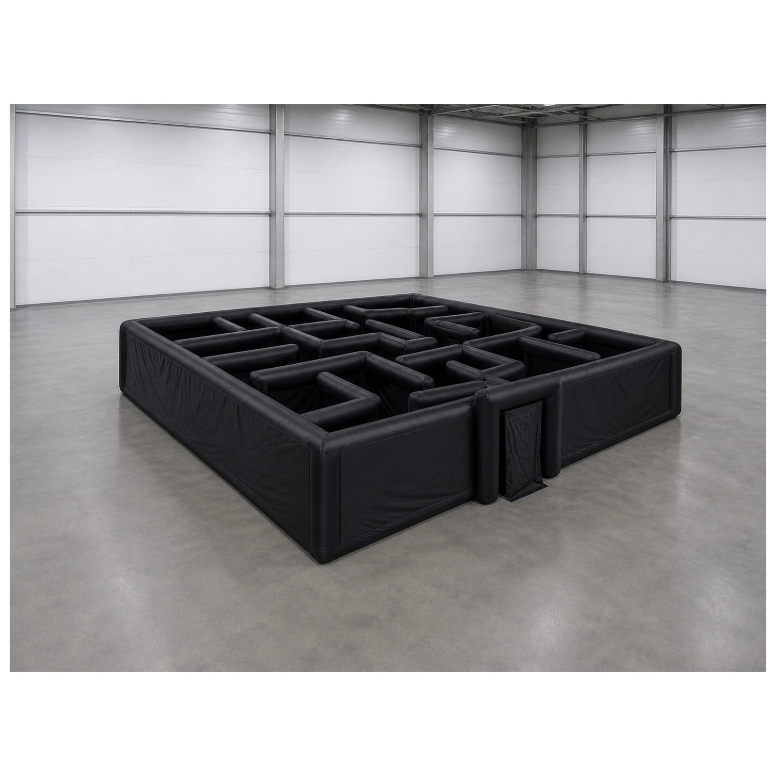 Party Games Kids And Adults - Groot effen zwart opblaasbaar doolhof 12x12m