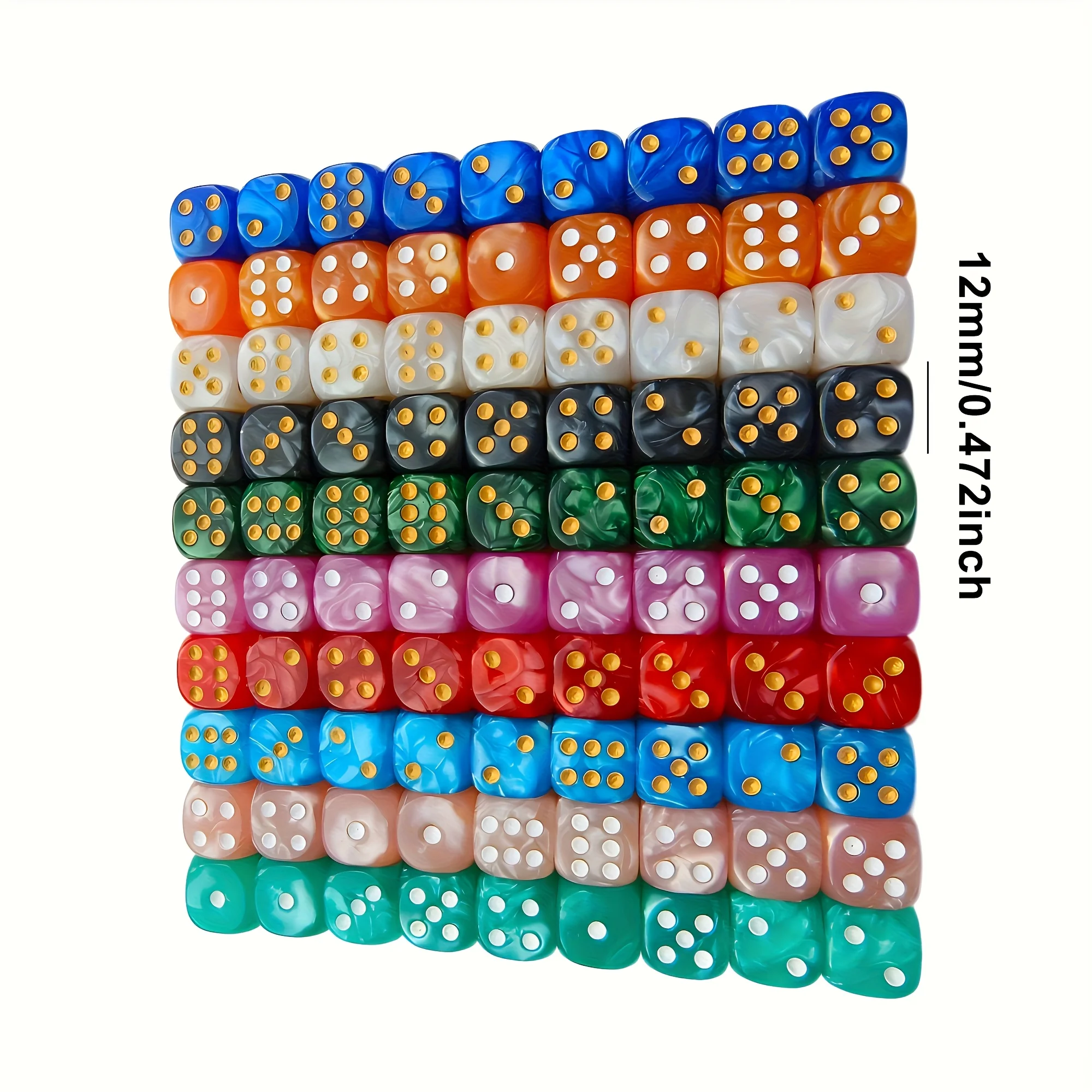 10 stuks 12mm Pearl Swirl D6 d - Party Games Board Game recensie en prijs