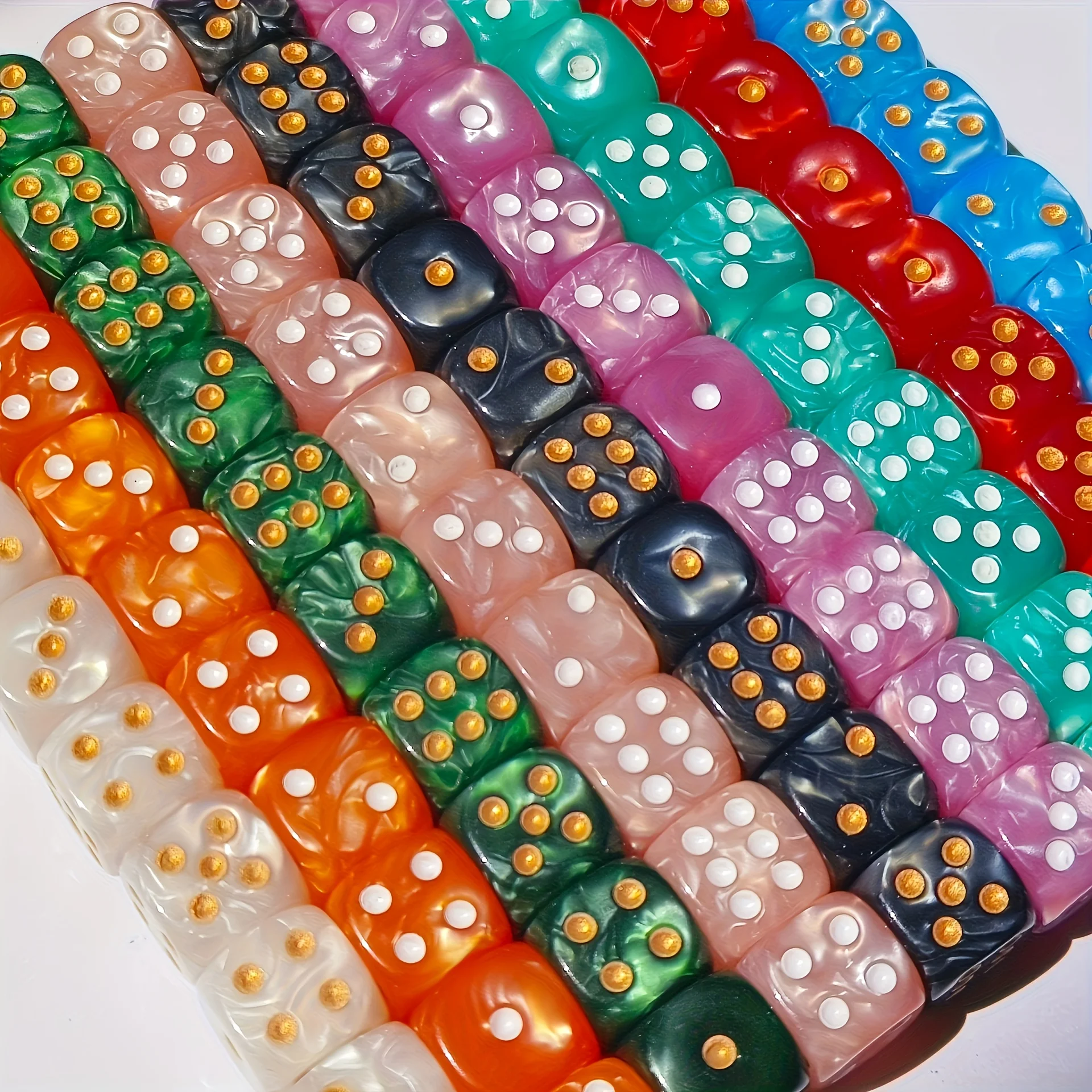 10 stuks 12mm Pearl Swirl D6 d - Party Games Board Game recensie en prijs
