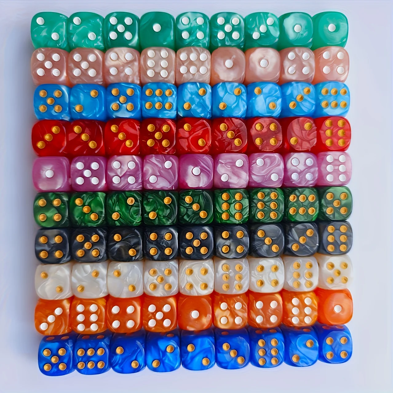 10 stuks 12mm Pearl Swirl D6 d - Party Games Board Game recensie en prijs